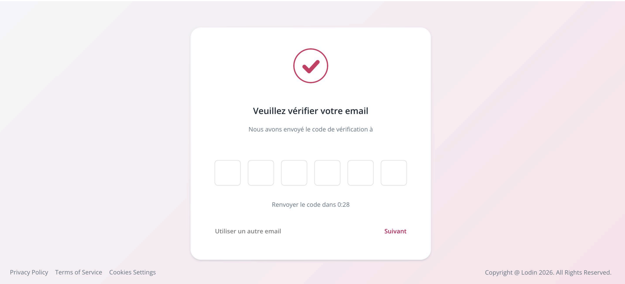 Vérifier votre email